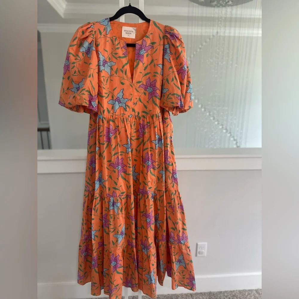 Tuckernuck Hyacinth House Orange Floral Dress - Picture 3 of 6